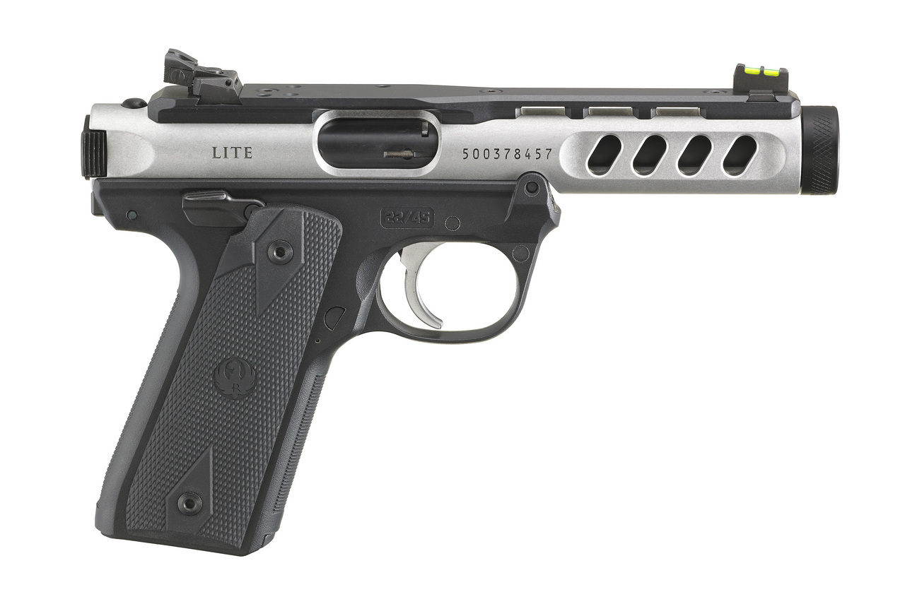 PIST RUGER MARK IV 22/45 LITE .22LR 4.40" 10CPS NOIR ANODISE 1/2-28" FILE (2C)-image